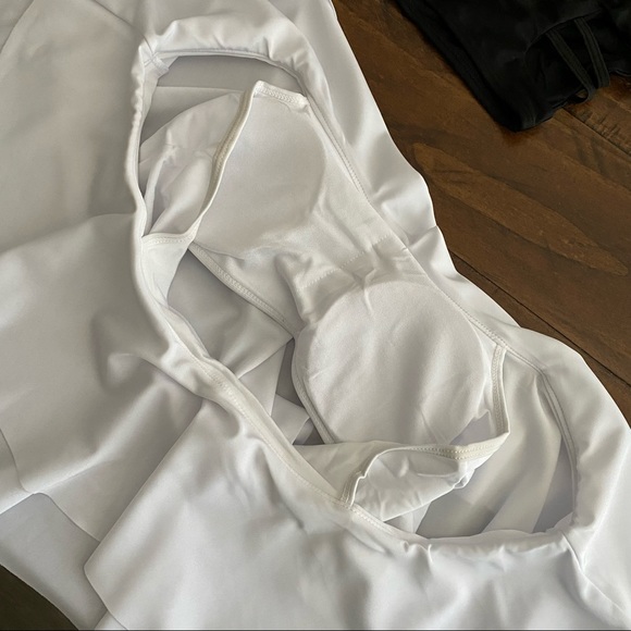 2 Piece New Swimsuit High Waist Bottoms/Ruffle Top Black White Bikini S - Picture 8 of 13